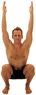 blog picture of man squatting with both arms raised vertically