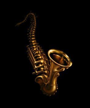 blog picture of saxophone that morphs into a spine 
